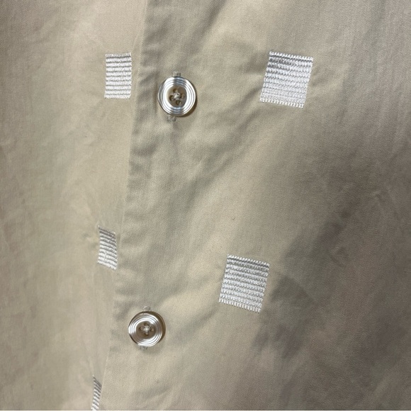 Nat Nest Men’s Tan Short Sleeve Button-Up Shirt 100% Silk  size Large - Picture 3 of 8
